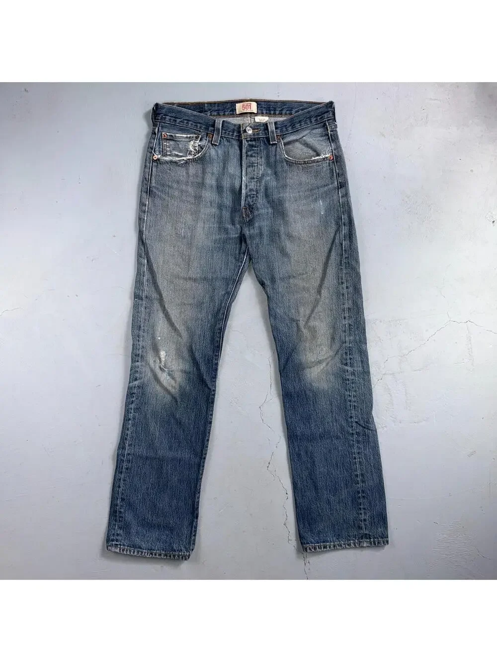 Levis 501 Vintage Y2K XX Straight Leg Jeans Blue Light Wash 33x32 Act 32x31